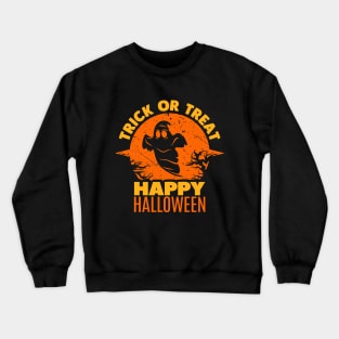 Trick or Treat Happy Halloween Ghost Crewneck Sweatshirt